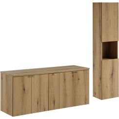 Conjunto armario Comad Nova Oak NOVA OAK A 80-03-2D(W80-01A), armario Comad Nova Oak NOVA OAK A 82-60-2D, NOVA OAK A 81-20-1D(W81-01A), NOVA OAK A 89-140