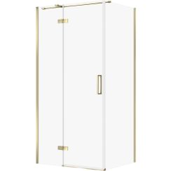 Cersanit City kabina prysznicowa 100x80 cm prostokątna lewa złoty połysk/szkło przezroczyste S584-099