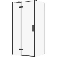 Cersanit City kabina prysznicowa 100x80 cm prostokątna lewa czarny mat/szkło przezroczyste S584-097