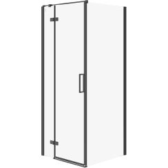 Cersanit City kabina prysznicowa 80x80 cm kwadratowa lewa czarny mat/szkło przezroczyste S584-106