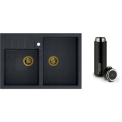 Conjunto fregadero GraniteQ Quadron Bill HCQB9062U8_PVDG1, taza térmica Quadron M0051