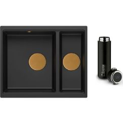 Conjunto fregadero GraniteQ Quadron Logan HCQL5646U7-C1_U, taza térmica Quadron M0051
