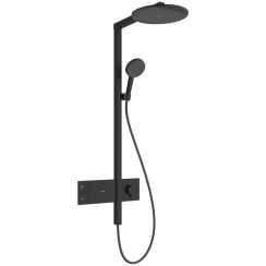 Hansgrohe Raindance Alive S conjunto de ducha a pared con termostato con rociador con efecto lluvia negro 24582670