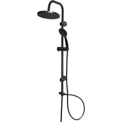 Duschy Flipper conjunto de ducha a pared con rociador con efecto lluvia negro 434-20
