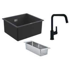 Conjunto fregadero de granito Grohe K700 31653AP0, grifo de cocina Grohe Start 304702430, 40852SD0