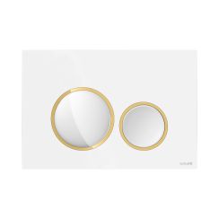 Cersanit Luna botón de descarga para WC blanco-oro K97-0629