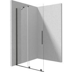 Deante Prizma mampara de ducha walk-in 140 cm grafito cepillado/vidrio transparente KTJ_D34R