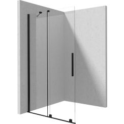 Deante Prizma mampara de ducha walk-in 140 cm negro mate/vidrio transparente KTJ_N34R