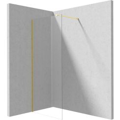 Deante Prizma mampara de ducha walk-in 120 cm oro brillante/vidrio transparente KTJ_Z32P