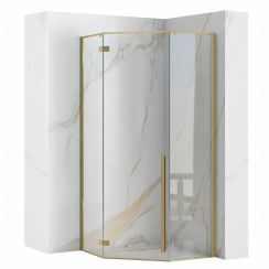 Rea Diamond cabina de ducha 90.5x90.5 cm oro cepillado/vidrio transparente REA-K6506