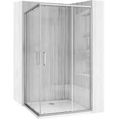 Rea City cabina de ducha 87.5x87.5 cm cuadrada plata cepillado/vidrio transparente REAK6496