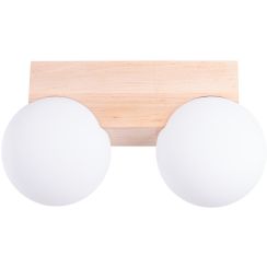 Sollux Lighting Bulbo lámpara de techo 2x8 W blanco-madera SL.1683
