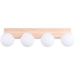 Sollux Lighting Bulbo lámpara de techo 4x8 W blanco-madera SL.1685
