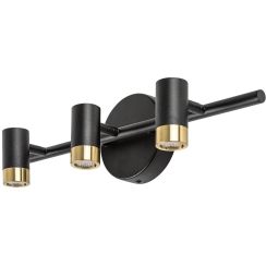 Rabalux Kadir lámpara de pared 3x9 W negro-transparente-oro 75042