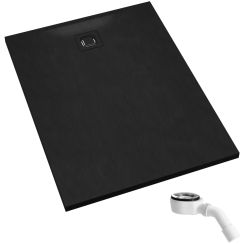 Schedpol Majestic Black Stone plato de ducha rectangular con sifón 100x80 cm negro 3.3506/C/ST-M6/C