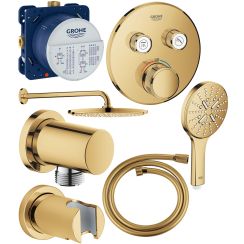 Conjunto ducha con efecto lluvia Grohe Rainshower 26066GL0, grifo de bañera y ducha Grohe Grohtherm SmartControl 29119GL0, 26574GL0, 27057GL0, 35600000, 27074GL0, 28362GL1