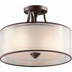 Elstead Lighting Lacey lámpara de techo 3x40 W marrón-crema KL-LACEY-SF-MB