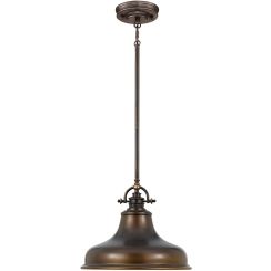 Elstead Lighting Emery lámpara colgante 1x60 W marrón QZ-EMERY-P-M-PN