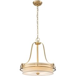 Elstead Lighting Gotham lámpara colgante 4x60 W latón QZ-GOTHAM-P-BB