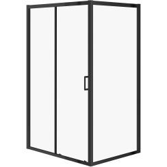 Cersanit Arteco cabina de ducha 120x90 cm rectangular negro mate/vidrio transparente S913-018