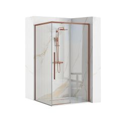 Rea Solar Brush Copper cabina de ducha 90x90 cm cuadrada cobre mate/vidrio transparente REA-K9512