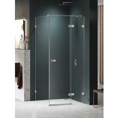 New Trendy Avexa Nickel Brushed cabina de ducha 120x120 cm cuadrada cepillado/vidrio transparente EXK-8530