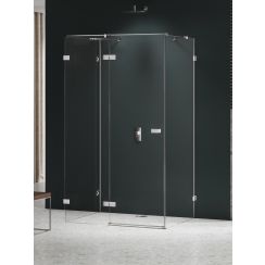 New Trendy Avexa Nickel Brushed cabina de ducha 120x90 cm rectangular cepillado/vidrio transparente EXK-8575