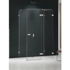 New Trendy Avexa Nickel Brushed cabina de ducha 120x100 cm rectangular cepillado/vidrio transparente EXK-8621