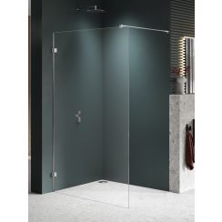 New Trendy Avexa Nickel Brushed mampara de ducha walk-in 130 cm cepillado/vidrio transparente EXK-8632