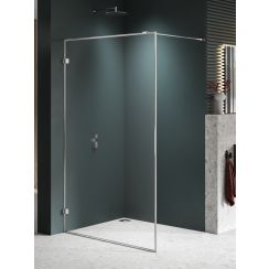 New Trendy Avexa Nickel Brushed mampara de ducha walk-in 130 cm cepillado/vidrio transparente EXK-8654