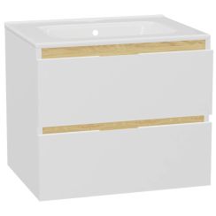 Conjunto estructura de armario Excellent Tuto 2.0 MLEX.2172.600.WHBL, lavabo Excellent Pik CEEX.6517.600.WH, MLEX.2151.600.01.WH