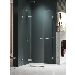 New Trendy Avexa Nickel Brushed cabina de ducha 120x120 cm cuadrada cepillado/vidrio transparente EXK-8685