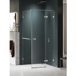 New Trendy Avexa Nickel Brushed cabina de ducha 120x80 cm rectangular cepillado/vidrio transparente EXK-8691