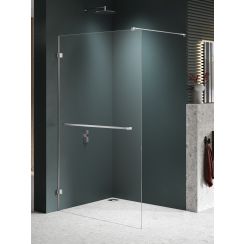 New Trendy Avexa Nickel Brushed mampara de ducha walk-in 130 cm cepillado/vidrio transparente EXK-8734