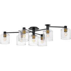 Quintiesse Axel lámpara de techo x60 W negro-latón QN-AXEL7-BK
