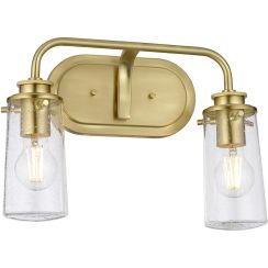 Quintiesse Braelyn lámpara de pared 2x40 W latón-transparente QN-BRAELYN2-BB