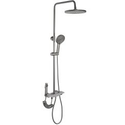 Rea Savio conjunto de ducha a pared con rociador con efecto lluvia grafito REA-P8412