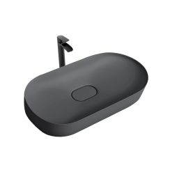 Rea Iris lavabo 70x35.5 cm oval sobre encimera gris/piedra REA-U4306