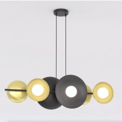 Emibig Volum 6 BL Gold lámpara colgante 6x8 W negro-oro 1483/6