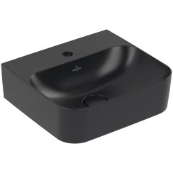 Villeroy & Boch Finion lavabo 43x39 cm rectangular clásico-para mueble-sobre encimera negro mate 43644CR7