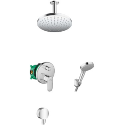 Conjunto ducha con efecto lluvia Hansgrohe Vernis Blend 26277000, grifo de bañera y ducha Hansgrohe Vernis Blend 71466000, 01800180, 27804000, 26278000, 26453000