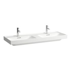 Laufen Meda lavabo 130x46 cm rectangular clásico-doble blanco mate H8141127571041