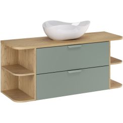 Conjunto armario Comad Aster Green ASTER GREEN 82-80-46-2S, encimera sobre armario Comad Ovalia Cremona OVALIA CREMONA 89-120-46 M, CLOUD FREE WHITE ( E-6588 ), CREMONA UN 81-20-44 SM