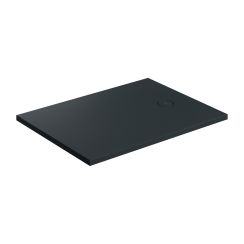 Omnires Aquarock plato de ducha rectangular + rejilla 120x80 cm negro AQUAROCK80-120BLV
