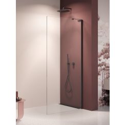 New Trendy Nesta Black mampara de ducha walk-in 120 cm negro mate/vidrio transparente K-1727-WL