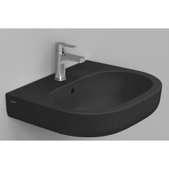 Ceramica Dolomite lavabo 60x48 cm oval clásico negro mate D461281