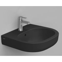 Ceramica Dolomite Mirto lavabo 55x48 cm oval clásico negro mate D461381