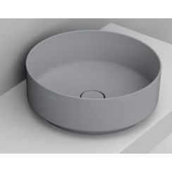 Ceramica Dolomite Noemi lavabo 44x44 cm circular sobre encimera gris/piedra mate D310545