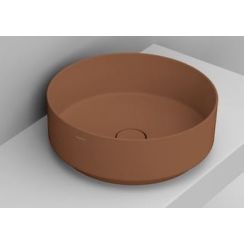Ceramica Dolomite Noemi lavabo 44x44 cm circular sobre encimera marrón/beige mate D310561