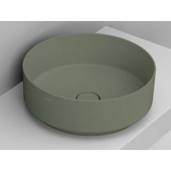 Ceramica Dolomite Noemi lavabo 44x44 cm circular sobre encimera verde mate D310575